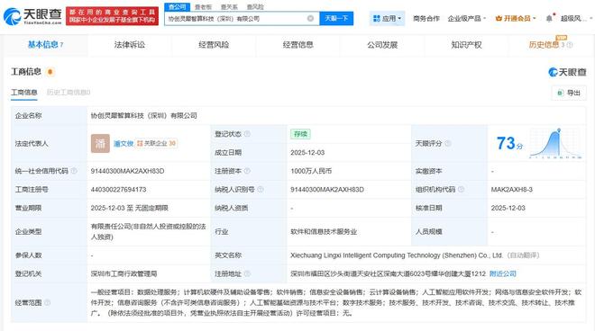 協(xié)創(chuàng)數(shù)據(jù)在深成立靈犀智算，千萬(wàn)元注冊(cè)資本布局智能算力新賽道